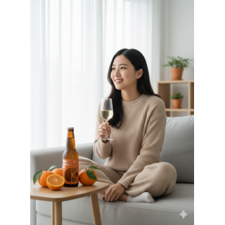 椪柑小米氣泡酒（100%自然農法有機椪柑冷壓果汁 × 小米酒 × 氣泡）