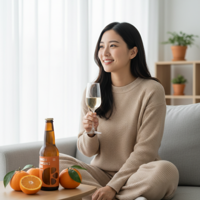 椪柑小米氣泡酒（100%自然農法有機椪柑冷壓果汁 × 小米酒 × 氣泡）