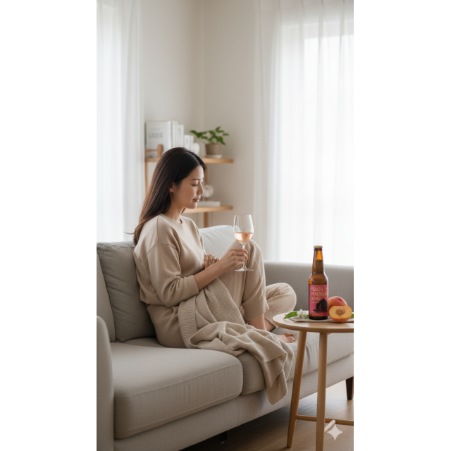 蜜桃小米氣泡酒（草生栽培蜜桃 × 小米酒 × 氣泡）