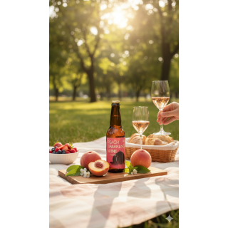 蜜桃小米氣泡酒（草生栽培蜜桃 × 小米酒 × 氣泡）