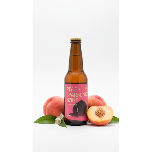 蜜桃小米氣泡酒（草生栽培蜜桃 × 小米酒 × 氣泡）