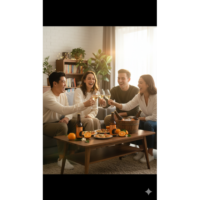 椪柑小米氣泡酒（100%自然農法有機椪柑冷壓果汁 × 小米酒 × 氣泡）