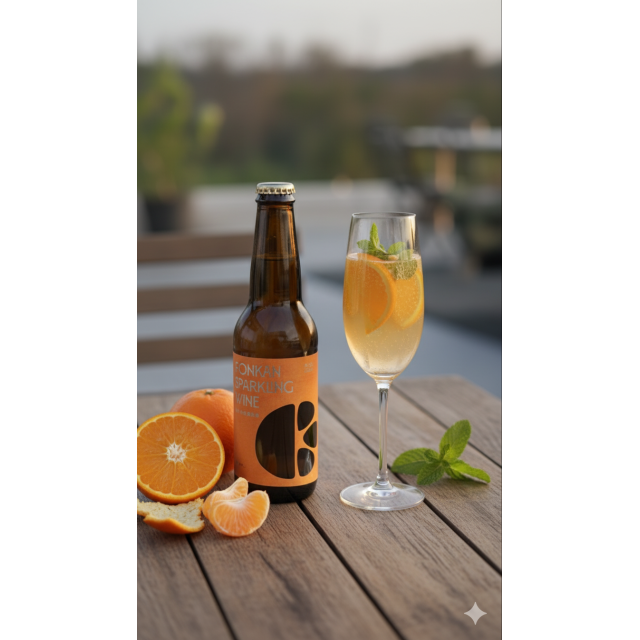 椪柑小米氣泡酒（100%自然農法有機椪柑冷壓果汁 × 小米酒 × 氣泡）